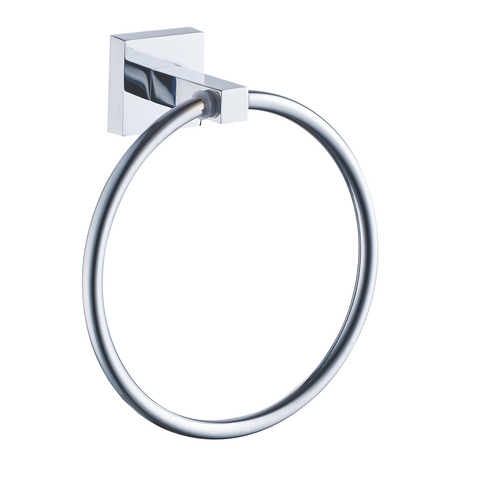 Estilo Lille 165 x 165 x 55mm Chrome Plated Zinc Alloy Towel Ring Wall Mount