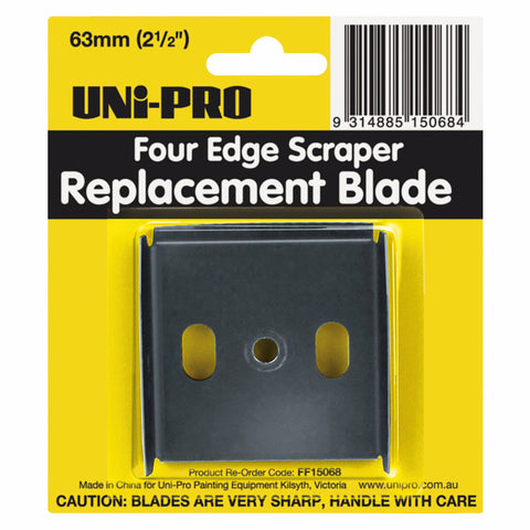Uni-Pro 63mm Four Edge Scraper Replacement Blade, Carbon Steel