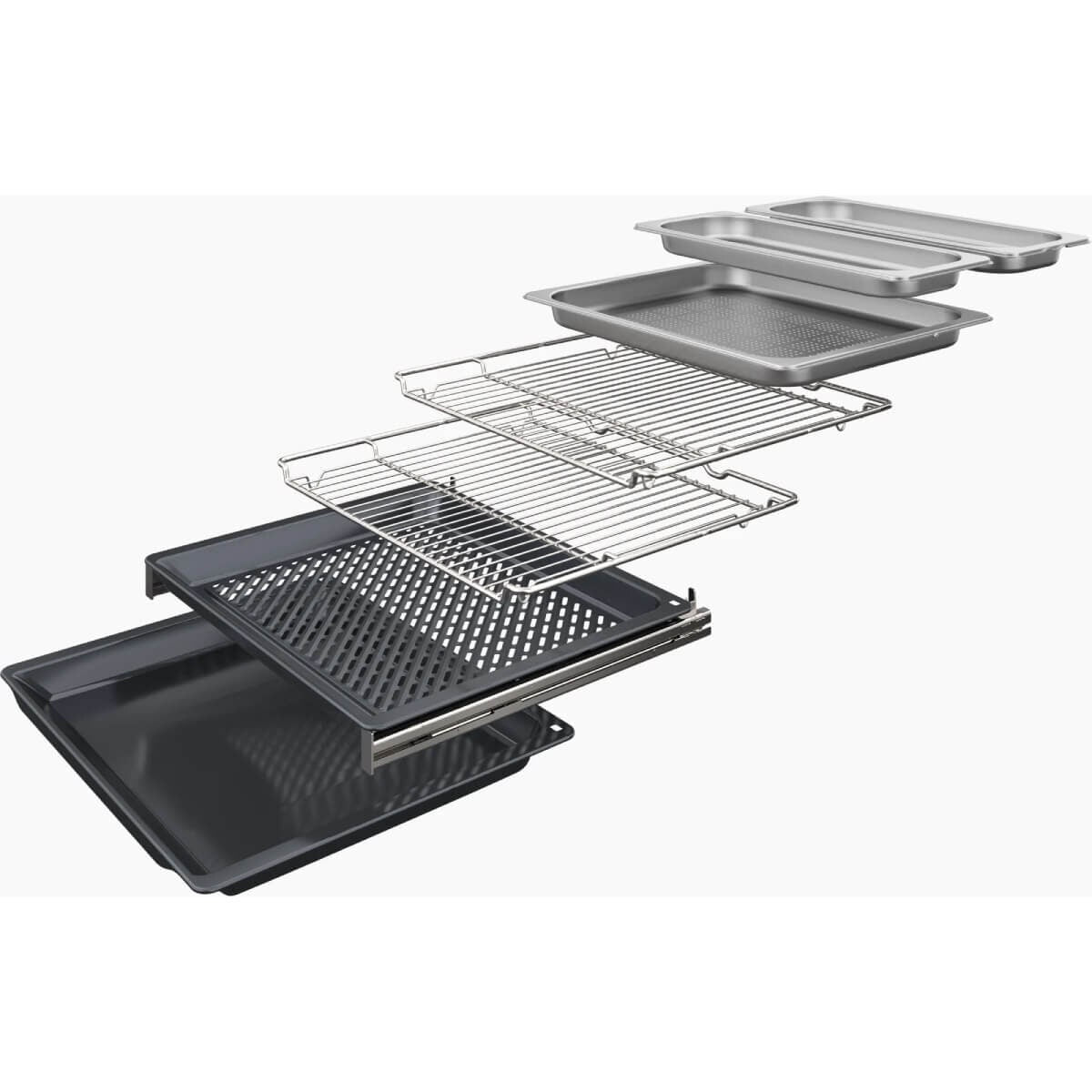 Bosch Series 8 60cm Built-In Steam Oven - 71L, 24 Functions, Sous Vide, Meat Probe, Black - HSG958DB1A
