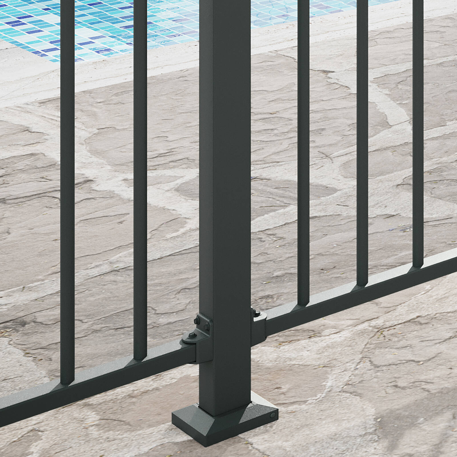 ProtectorAl 38 x 25mm Monument Aluminium Pool & Garden Fence Panel Brackets - 4 Pack