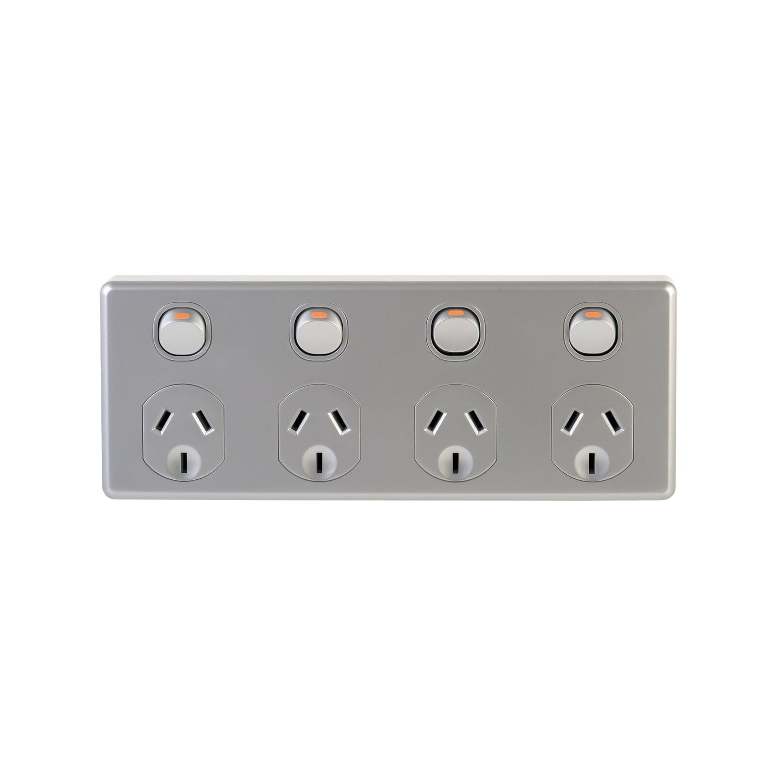 DETA Silver Four Outlet Power Point Polycarbonate 10A 250V for Kitchens