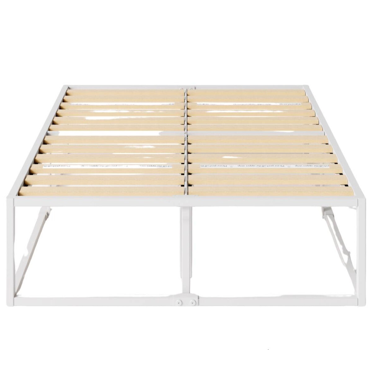 Zinus Double Metal Bed Frame - 45cm Raised Platform Base with Under-Bed Storage Space, White - AU-MBBFW-18D