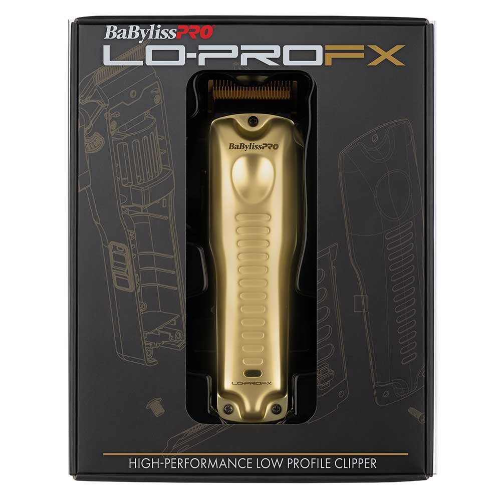 BaBylissPRO Lo-ProFX cordless hair clipper - gold, 6800RPM motor, 3300mAh lithium-ion battery - 900890