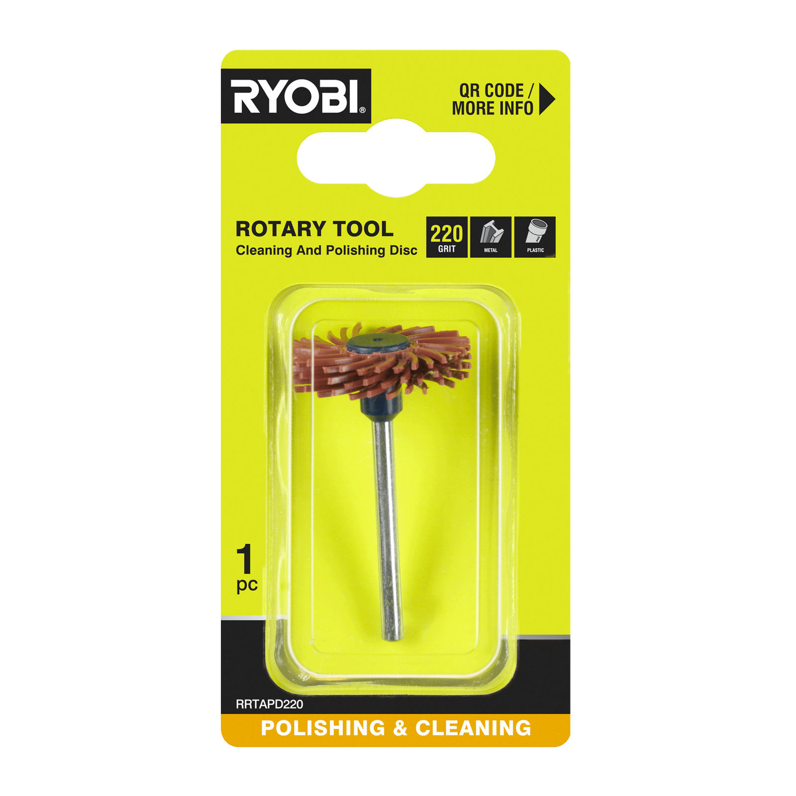 Ryobi 220 Grit Rotary Tool Cleaning and Polishing Disc - 38mm