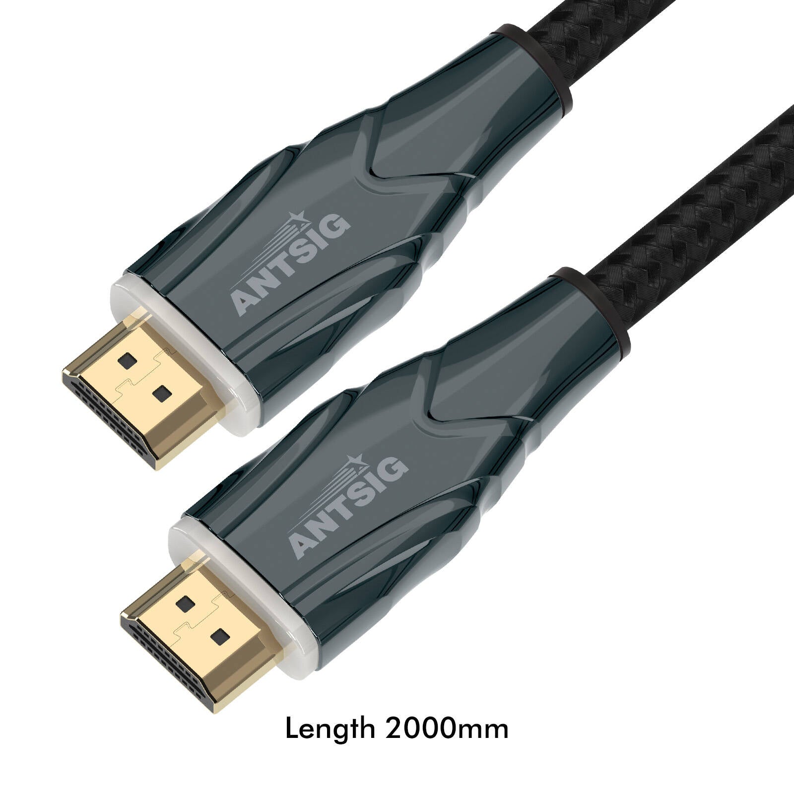 Antsig 2m Ultra 8K HDMI Lead AP467B8K - Nylon Braided, 8K & 4K Compatible