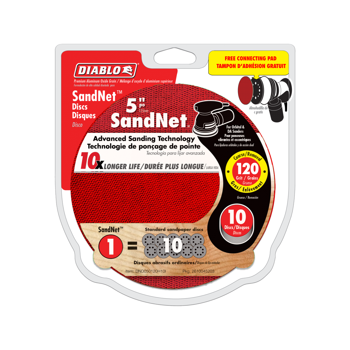 Diablo 125mm 120 Grit SandNET Orbital Discs 10 Pack