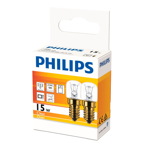 Philips T22 E14 15W 90lm Clear Halogen Oven Globe 2 Pack