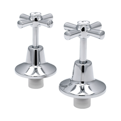Estilo Chrome Jumper Valve Brass Wall Top Assembly Set - Cross Handles