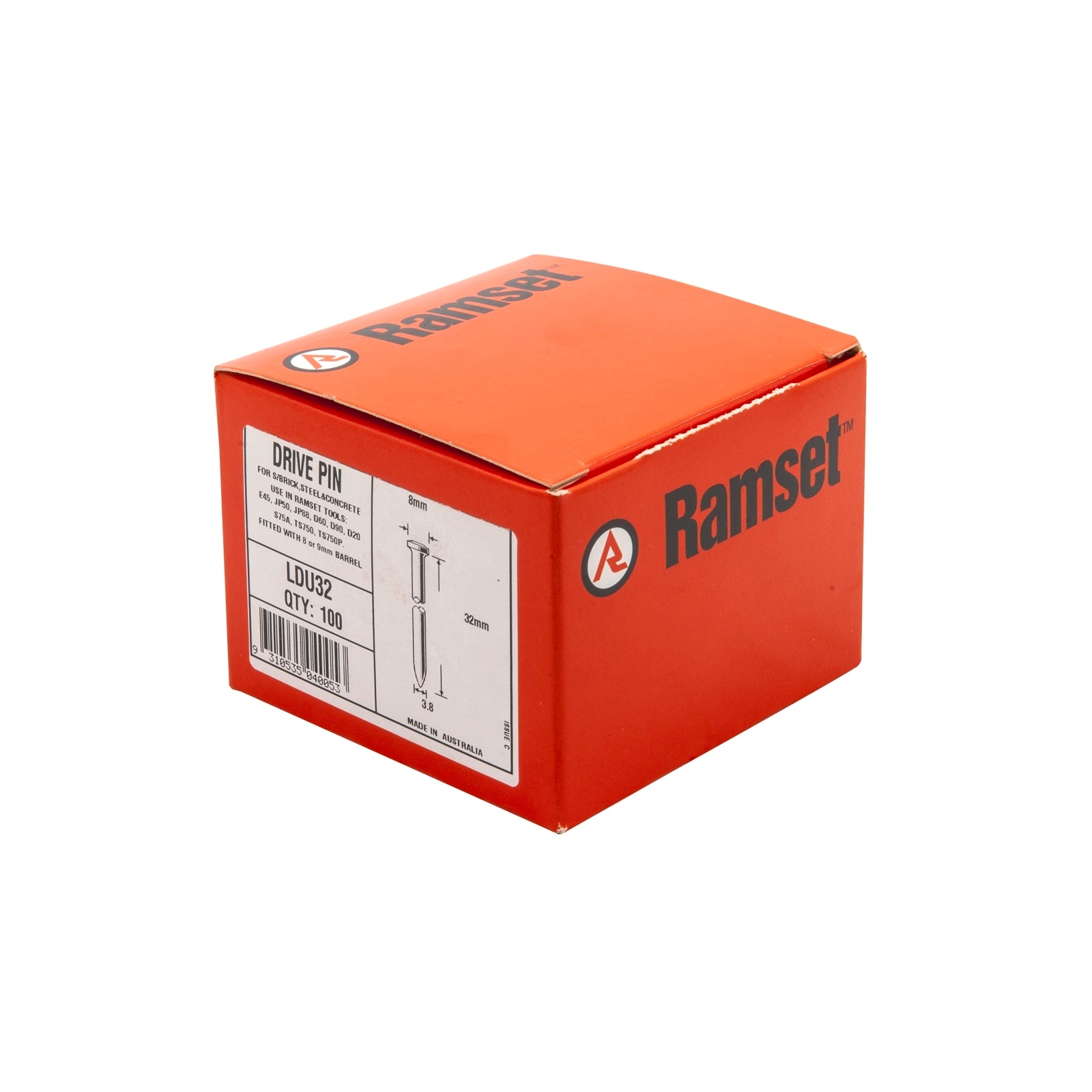 Ramset LDU32 3.8 x 32mm Nail Gun Drive Pins, Carbon Steel, 100 Pack