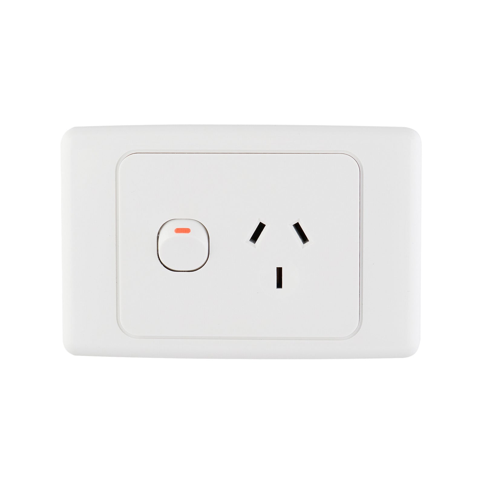 DETA Single Power Point White Polycarbonate 10A 250V Switched Outlet
