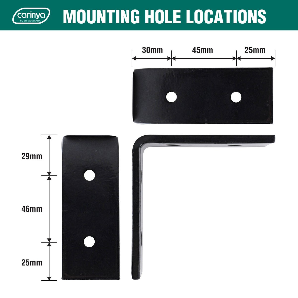 Carinya Heavy Duty Angle Bracket 100mm x 100mm x 40mm - Black - 300kg Capacity - SuperSaverAU - view 4