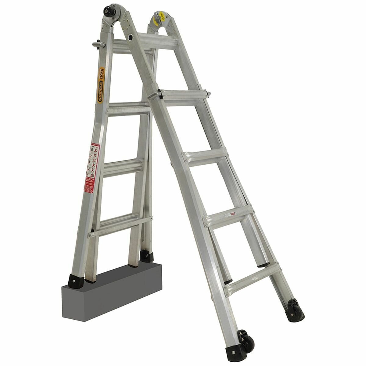 Gorilla Mighty 15 multi-purpose aluminium ladder - 4 configurations, 120kg max load - MM15-I