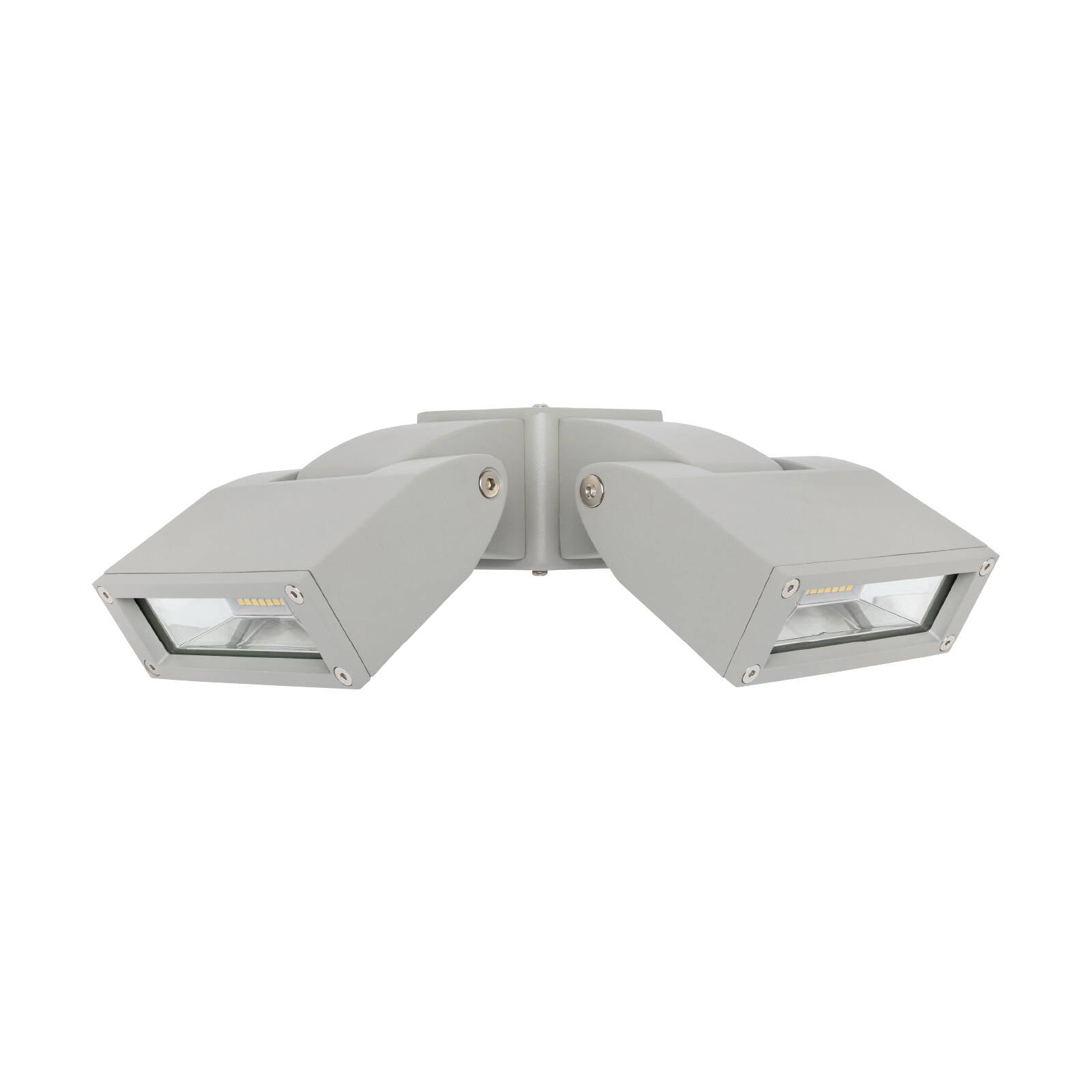 Brilliant 24W Nighthawk LED Twin Flood Light Silver Weather Resistant 240V