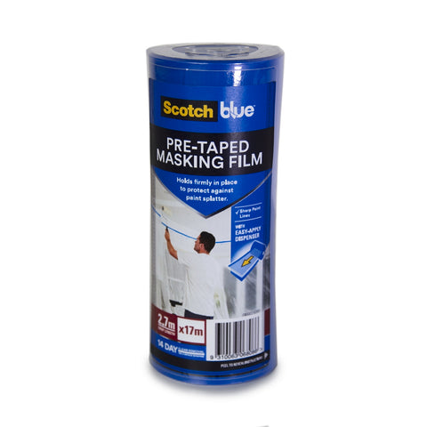ScotchBlue 2.7m x 17m Pretaped Masking Film Medium Adhesion