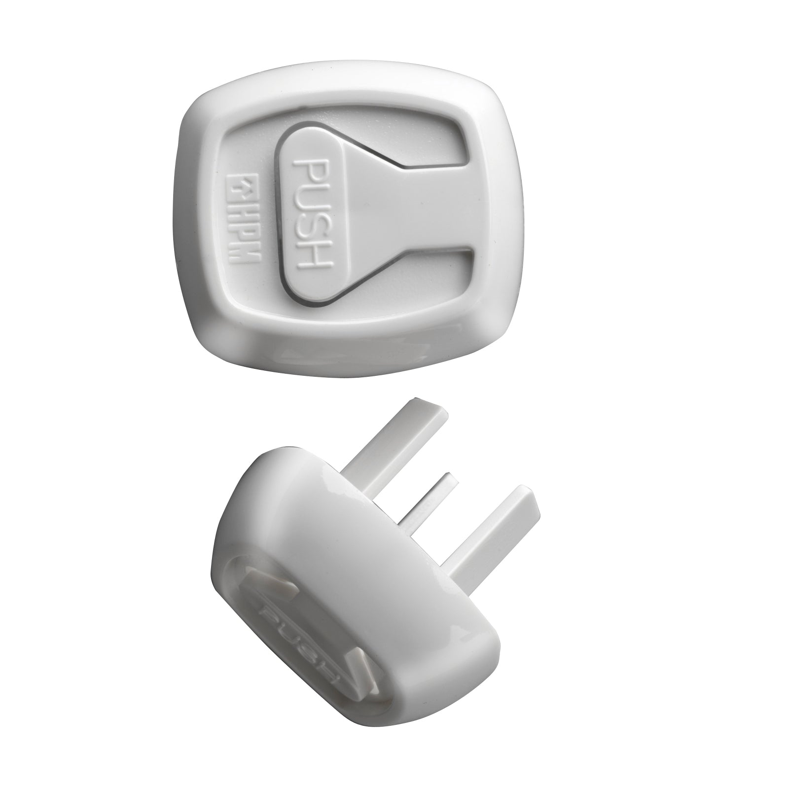 HPM Child Safety Plug Tops, White 3-Pin 6 Pack CD1002