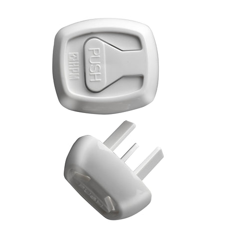 HPM Child Safety Plug Tops, White 3-Pin 6 Pack CD1002