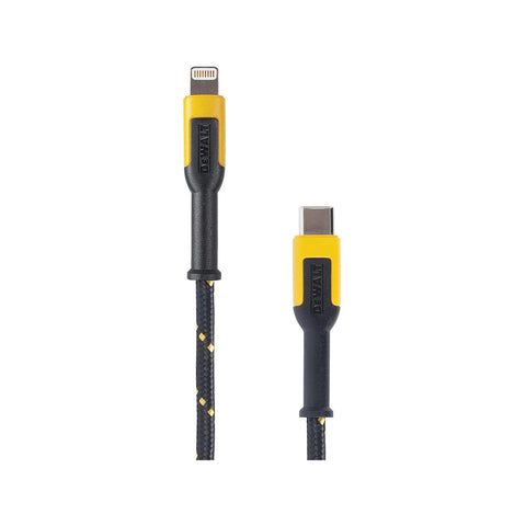 DeWALT 1.2m Lightning to USB-C Charging Cable Reinforced with Kevlar 1311357DWE
