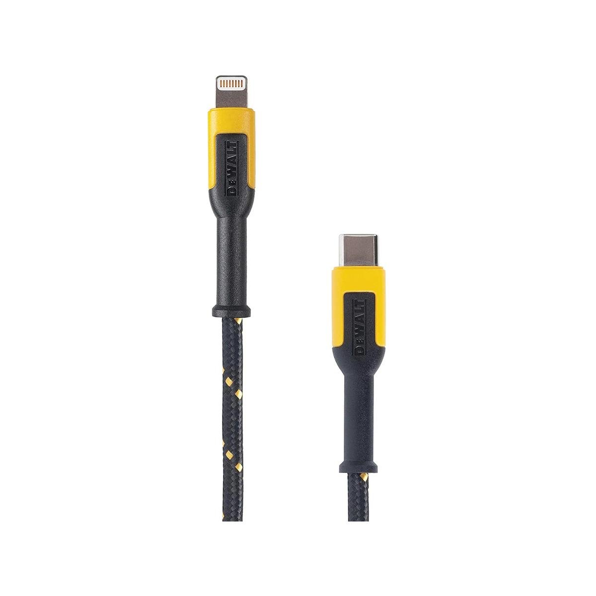 DeWALT 1.2m Lightning to USB-C Charging Cable Reinforced with Kevlar 1311357DWE