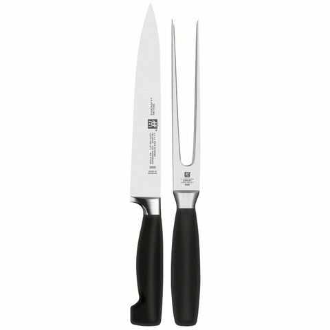 Zwilling Four Star 2 piece carving knife set - stainless steel blades, black handles, SIGMAFORGE - 60088