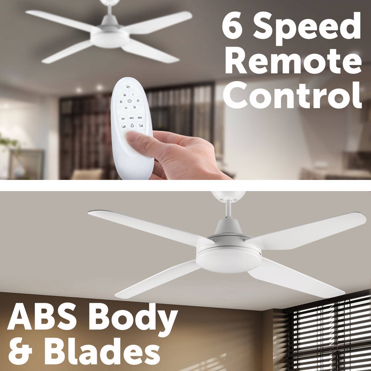 Arlec Smart Ceiling Fan - 130cm - ABS Plastic - Wi-Fi Control - SuperSaverAU - view 4