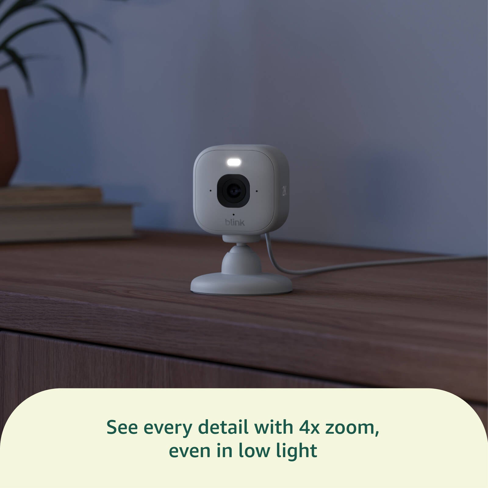 Blink Mini 2K+ Plug-In Security Camera, White - 2 Pack