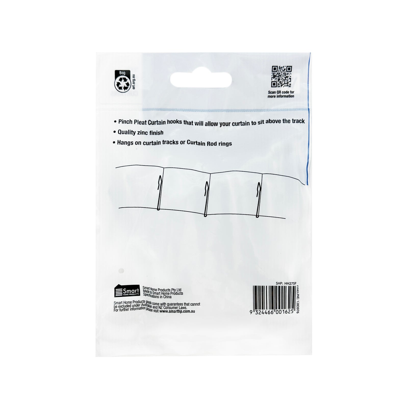 Windoware 35mm Metallic Slip In Curtain Hook - 14 Pack