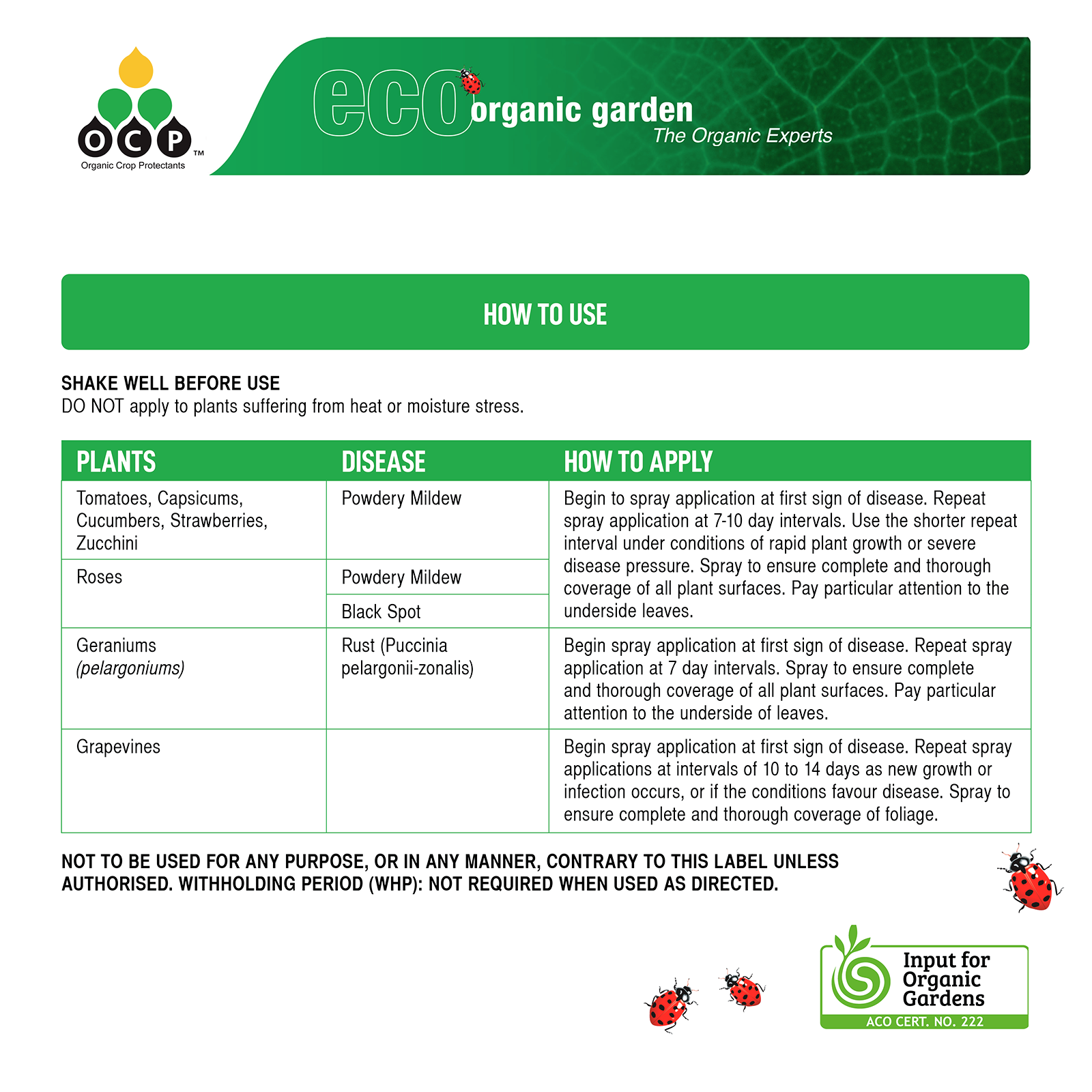 OCP Eco-Fungicide 750ml Ready to Use - Fruit & Vegetable Friendly Contact Spray