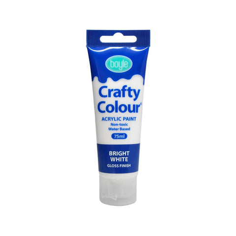 Boyle Crafty Colour Acrylic Paint - 75ml - White - Non-Toxic - SuperSaverAU - view 1
