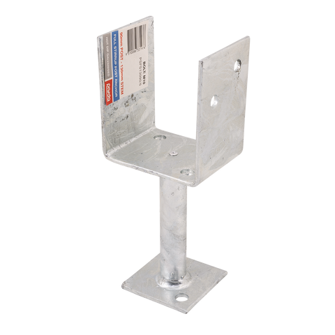 Pryda 130 x 90mm M10 Full Stirrup Galvanised Steel Bolt Down Post Anchor