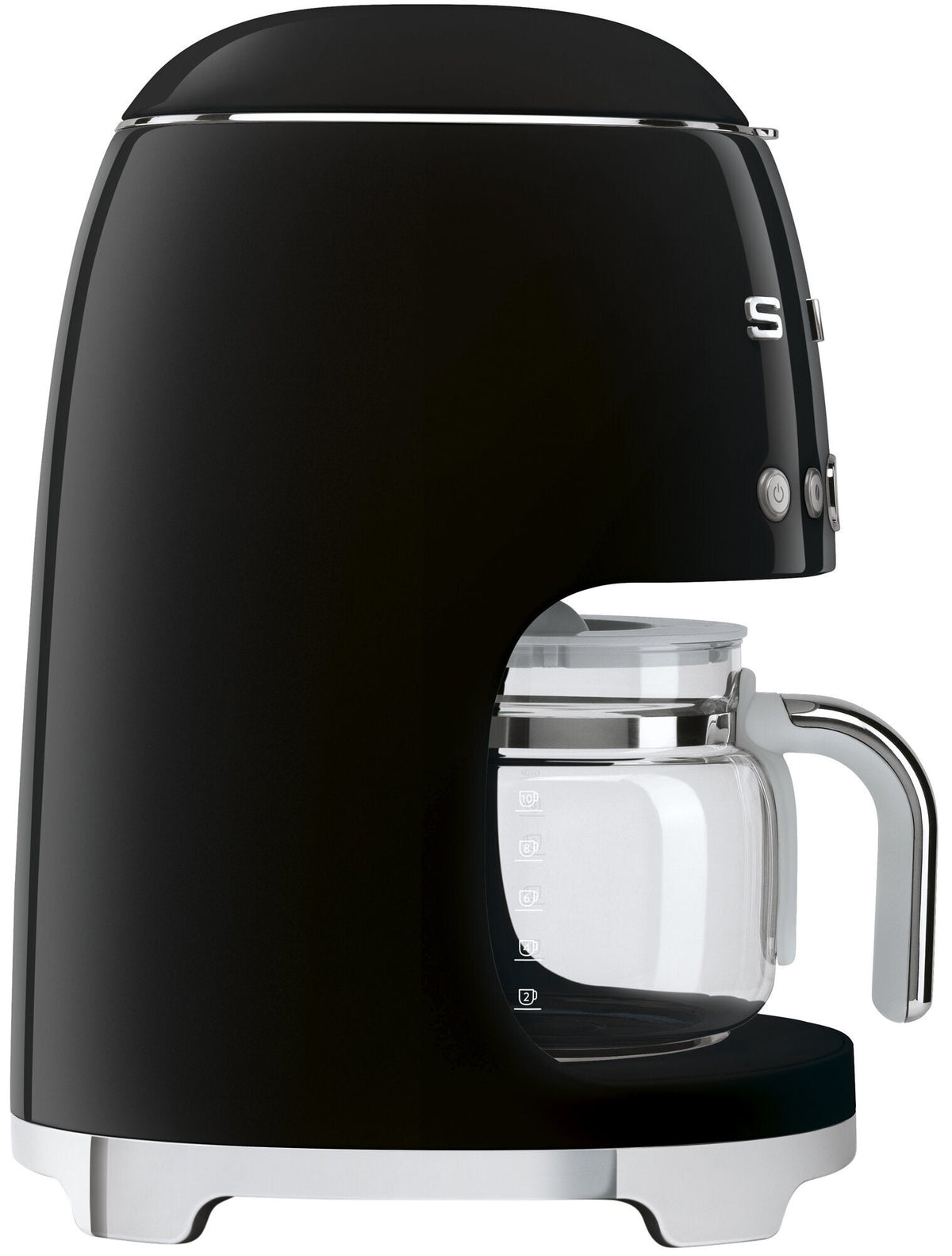 Smeg 50s Retro Style Drip Filter Coffee Machine - Black, 10 Cup, LED Display, Timer - DCF02BLAU