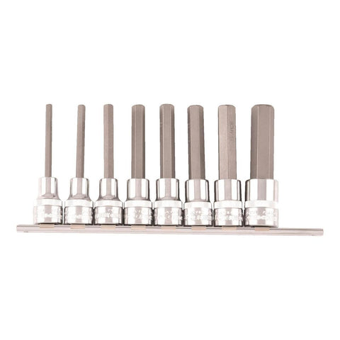Kincrome 8 Piece 1/2" Drive Hex Socket Set, Chrome Vanadium, Rust Resistant