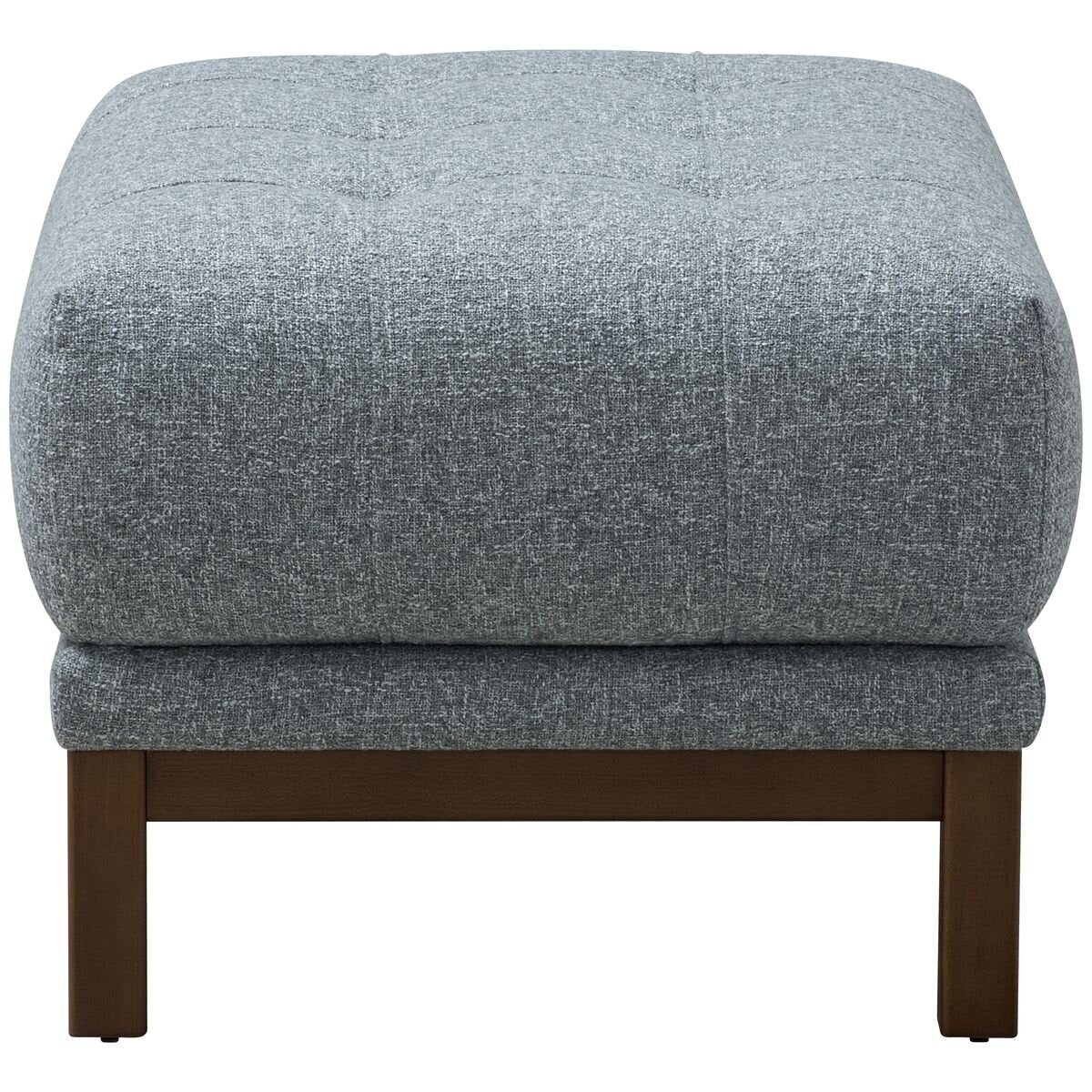 Ostro Furniture Freya Ottoman - Light Grey Fabric, High Density Foam Seat, Rubberwood Legs - 26003000