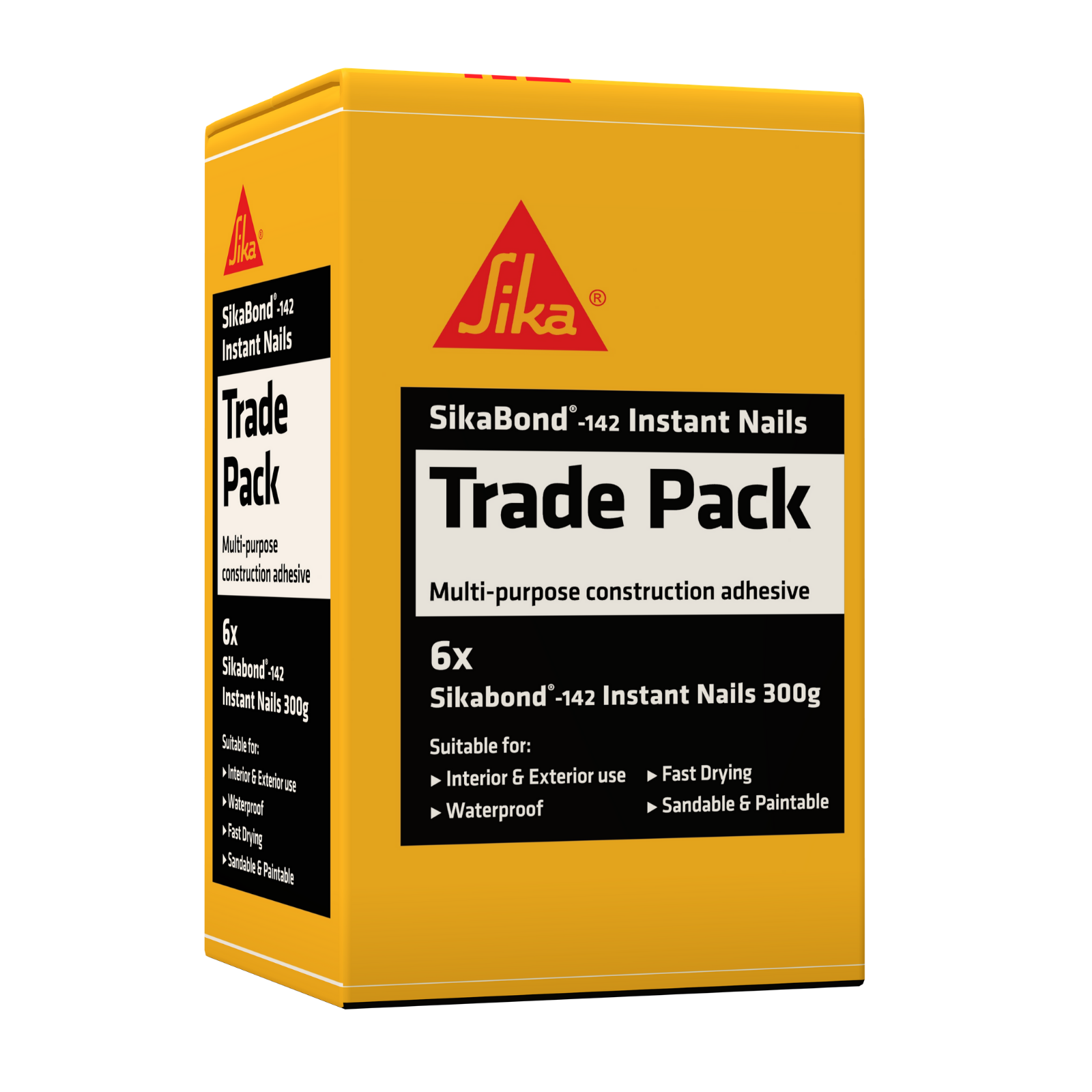Sikabond-142 300g Instant Nails Construction Adhesive - 6 Pack