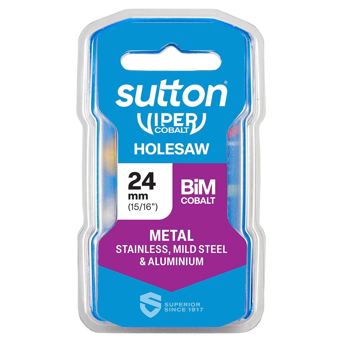 Sutton Tools 24mm Viper Cobalt Bi Metal Holesaw - 32mm Cutting Depth - Durable - SuperSaverAU - view 1
