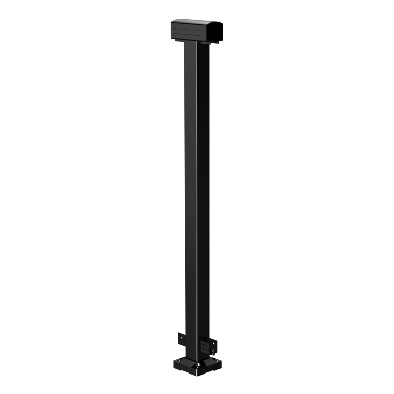 Peak 1000mm Black Aluminium Deck Balustrade Mid Post, Prefinished