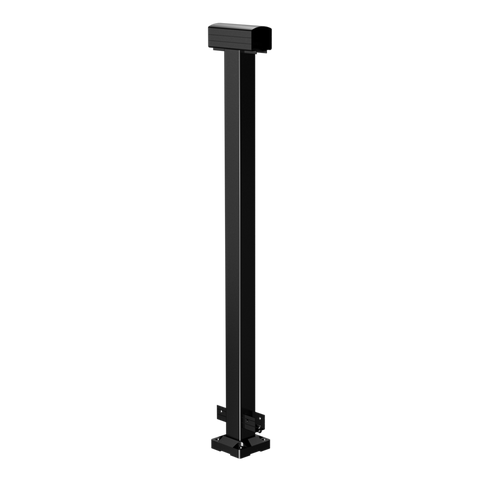 Peak 1000mm Black Aluminium Deck Balustrade Mid Post, Prefinished