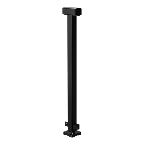 Peak 1000mm Black Aluminium Deck Balustrade Mid Post, Prefinished