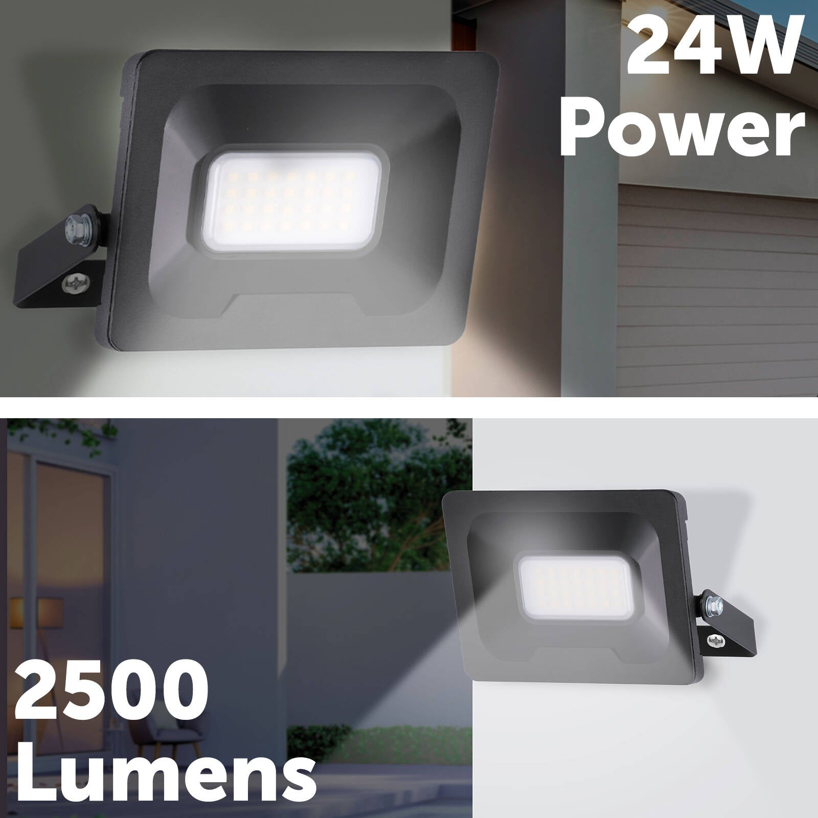 Arlec 24W Black Grid Connect Smart CCT LED Security Flood Light, 2500lm Wi-Fi App Control FL352HA