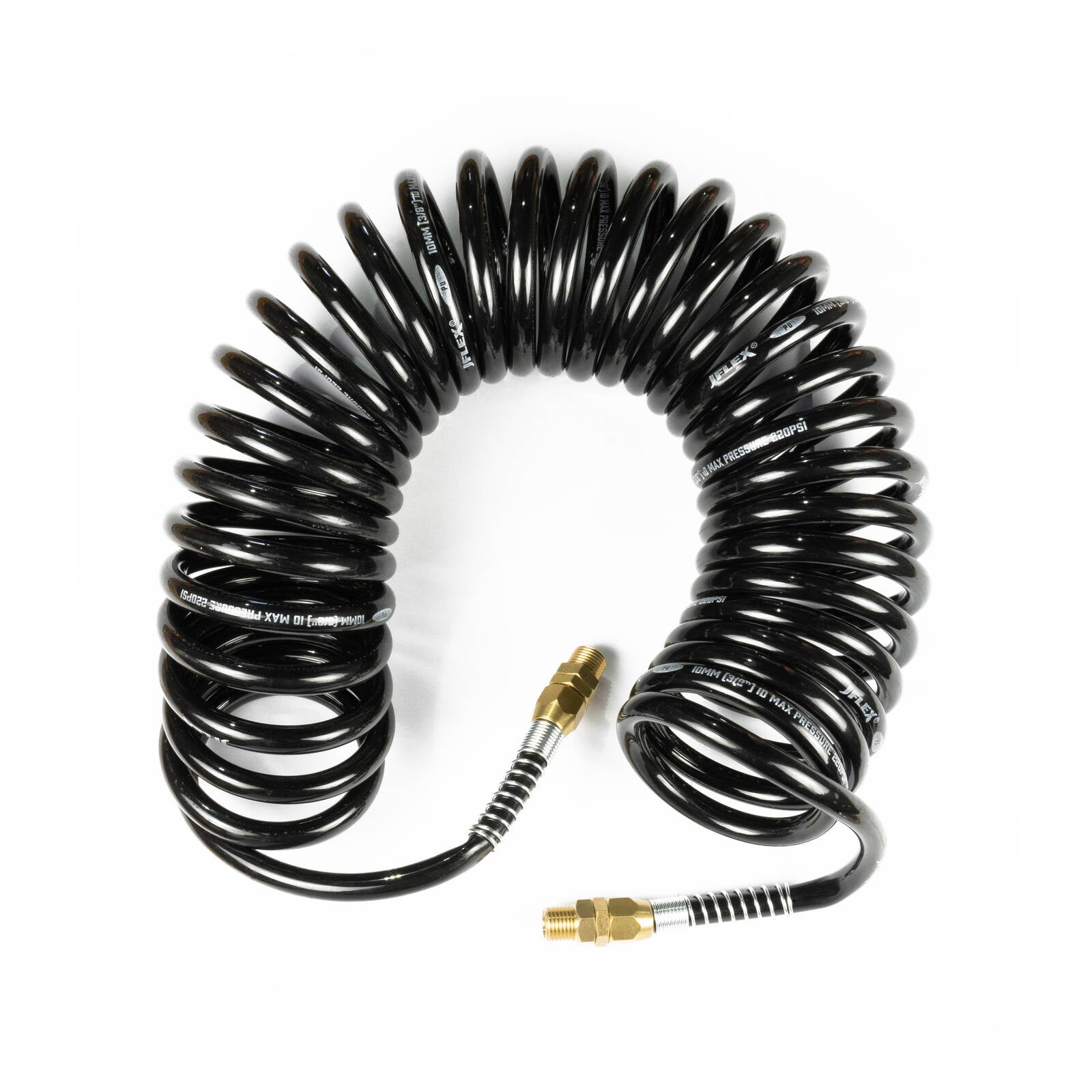 JFLEX 10mm x 7.5m Polyurethane Recoil Air Hose with Anti-Kink Wire Sheath
