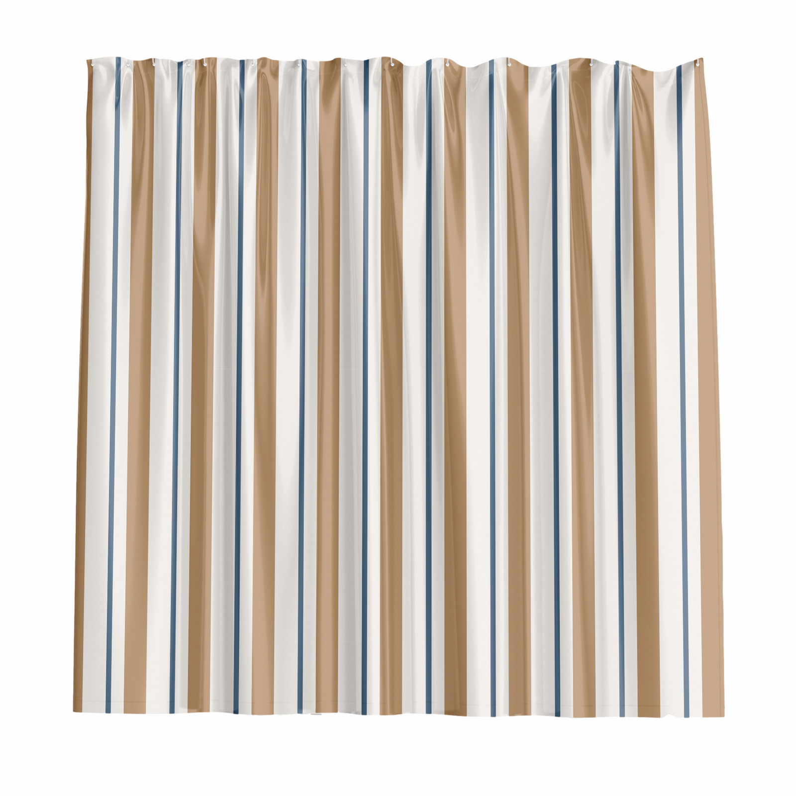 Barelli Nautical Stripes Polyester Shower Curtain 180 x 180cm 12 Rings