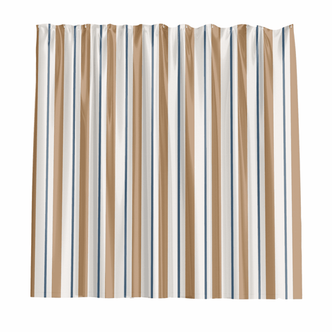 Barelli Nautical Stripes Polyester Shower Curtain 180 x 180cm 12 Rings