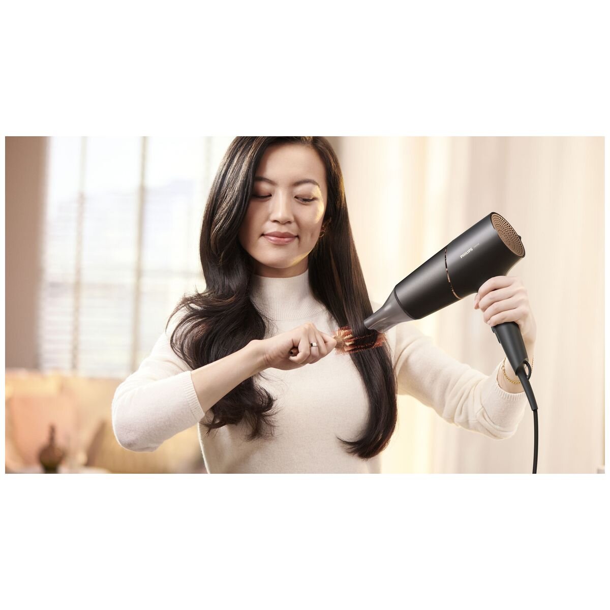 Philips Hair Dryer 5000 - 2300W High-Speed Drying - ThermoShield and Ionic Care - Satin and Rose - BHD538-20