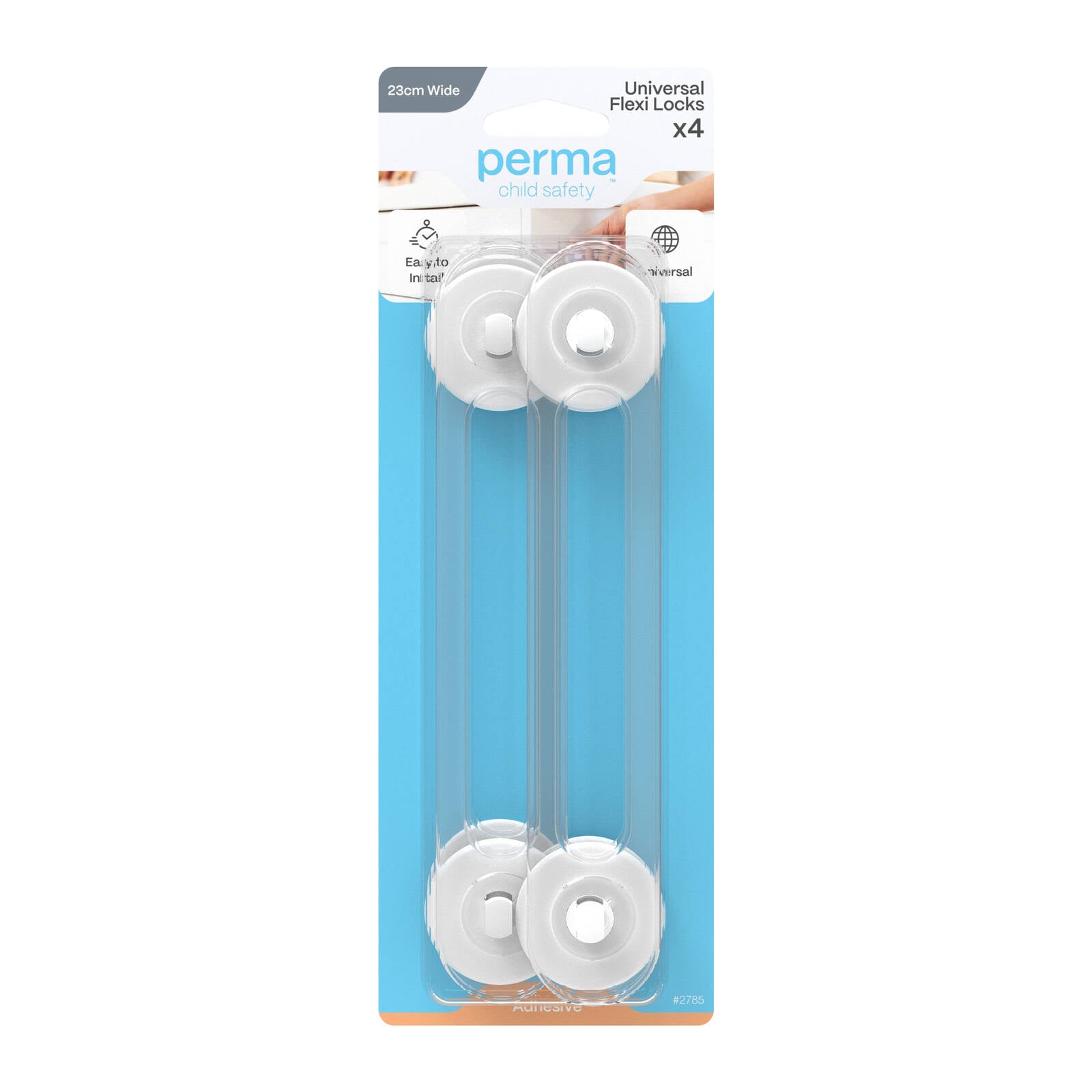 Perma Child Safety Extra Large Adhesive Flexi Locks - 4 Pack