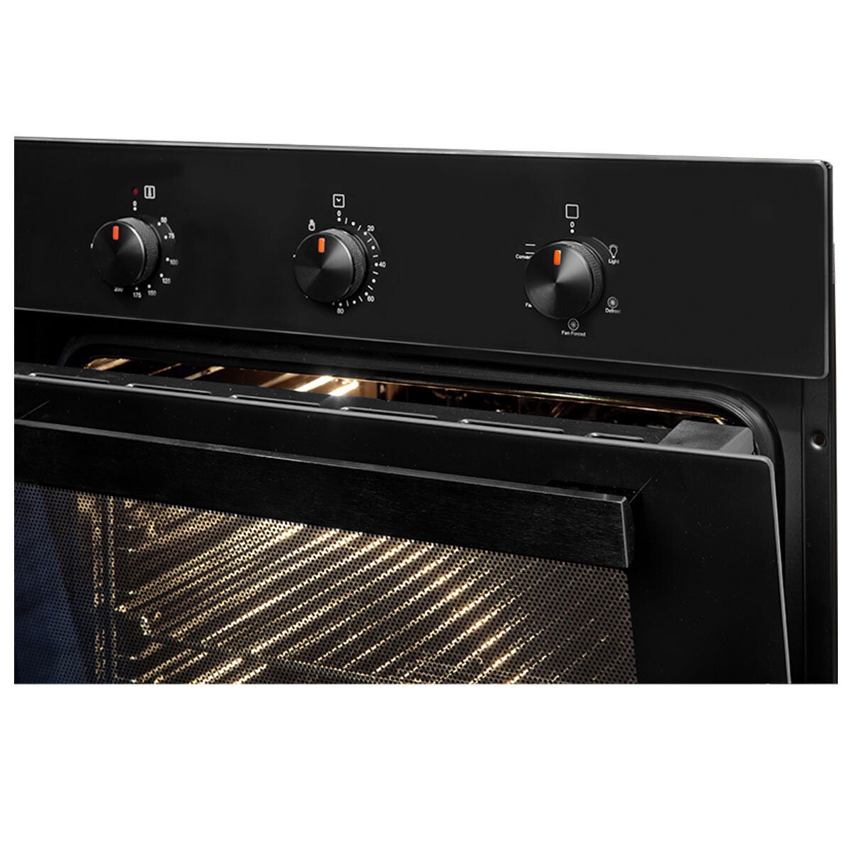 Artusi 60cm Electric Built-In Oven - 88L, Black, Five Functions, Triple Glazed Door - CAO601B-2