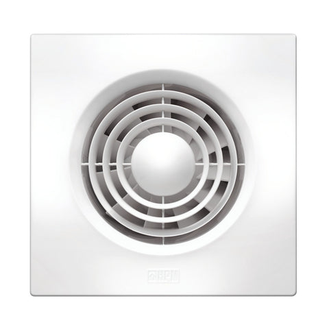 HPM 150mm White Slimline Square Wall Exhaust Fan 240V 24W EF150SQSWE
