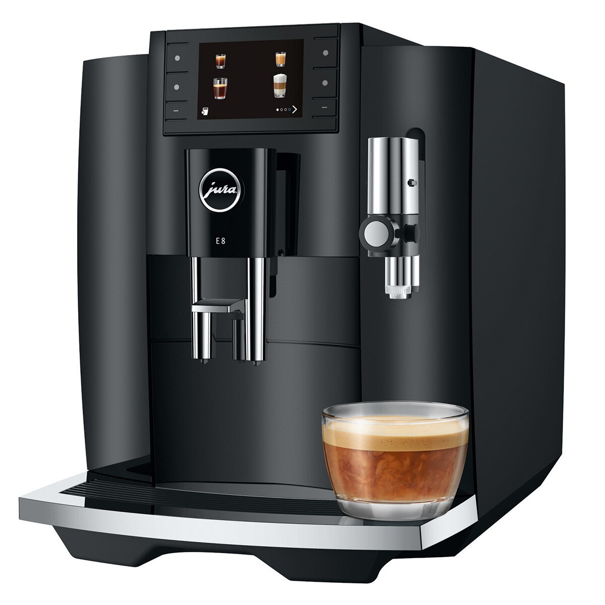 Jura E8 Automatic Coffee Machine - Up to 17 Specialty Coffees, 3.5-Inch Display - 15661