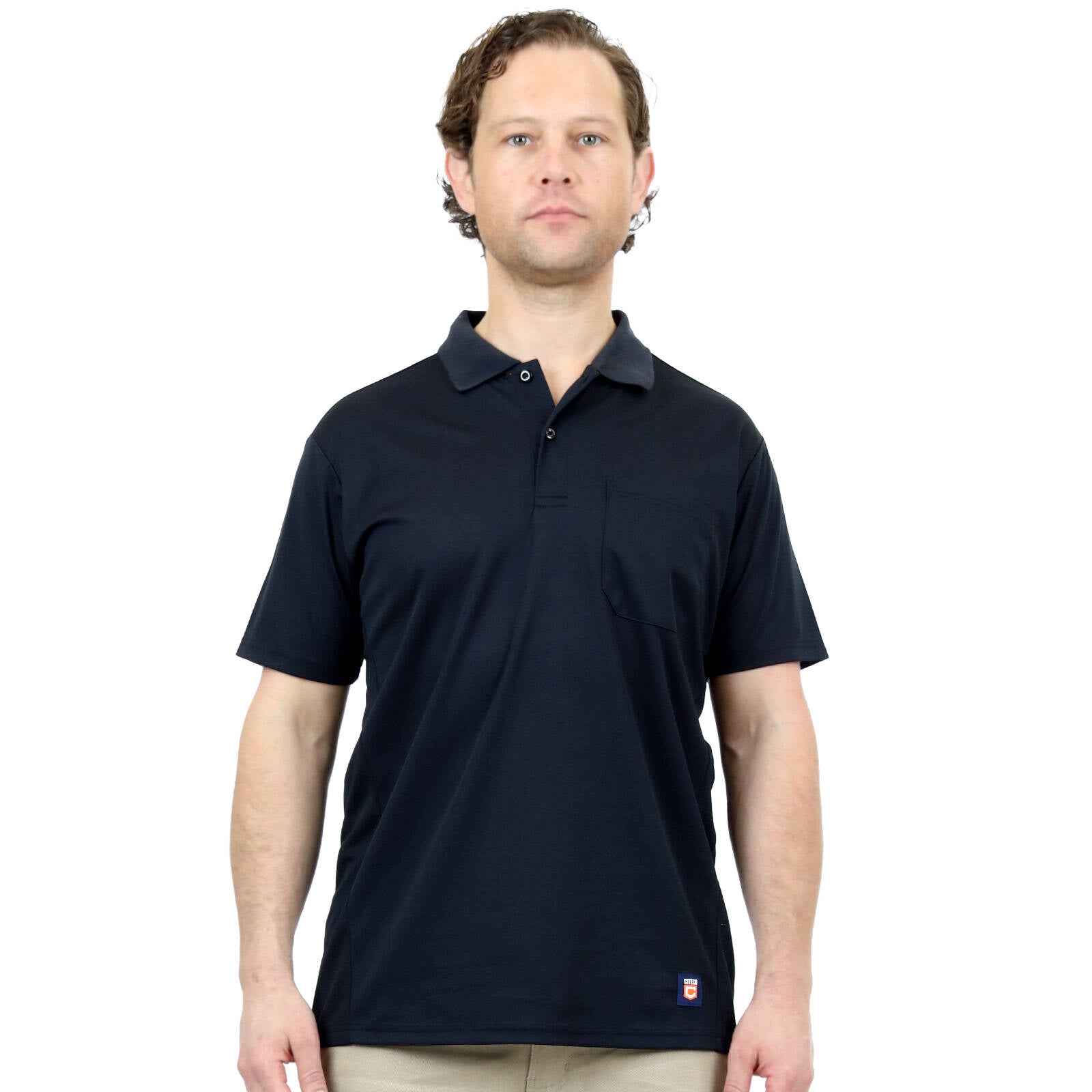 Citeco Black Dry Fit Short Sleeve Polo - Men's 100% Polyester, X-Large