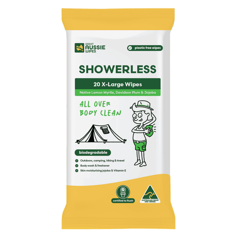 Great Aussie Wipes Showerless Body Wipes - 20 Pack, Biodegradable