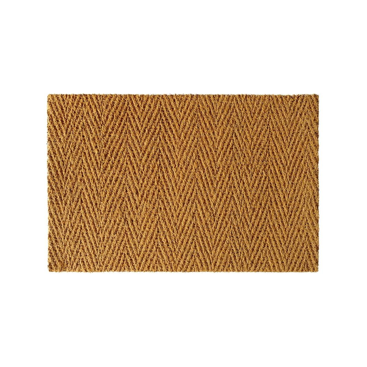 Chevron Flat Weave Coir Indoor Door Mat 45 x 75cm Brushed Finish