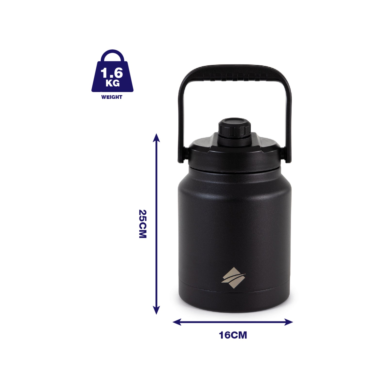 OZtrail 2.5L 18/8 Stainless Steel Insulated Drink Jug Matte Charcoal